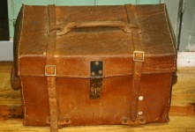Old Tan Coloured Leather Suitcase