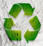 Recycling-Symbol auf Wandbeschaffenheit
