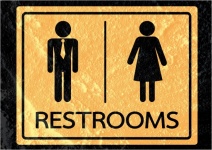 Ícone de banheiro e pictograma homem mul