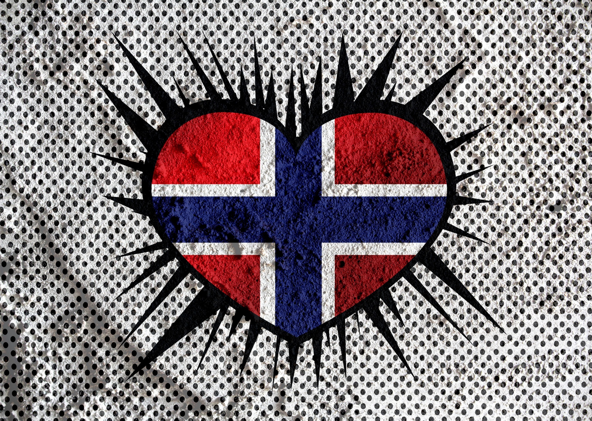 Liebe Norwegen Flagge Zeichen Herz Symbo
