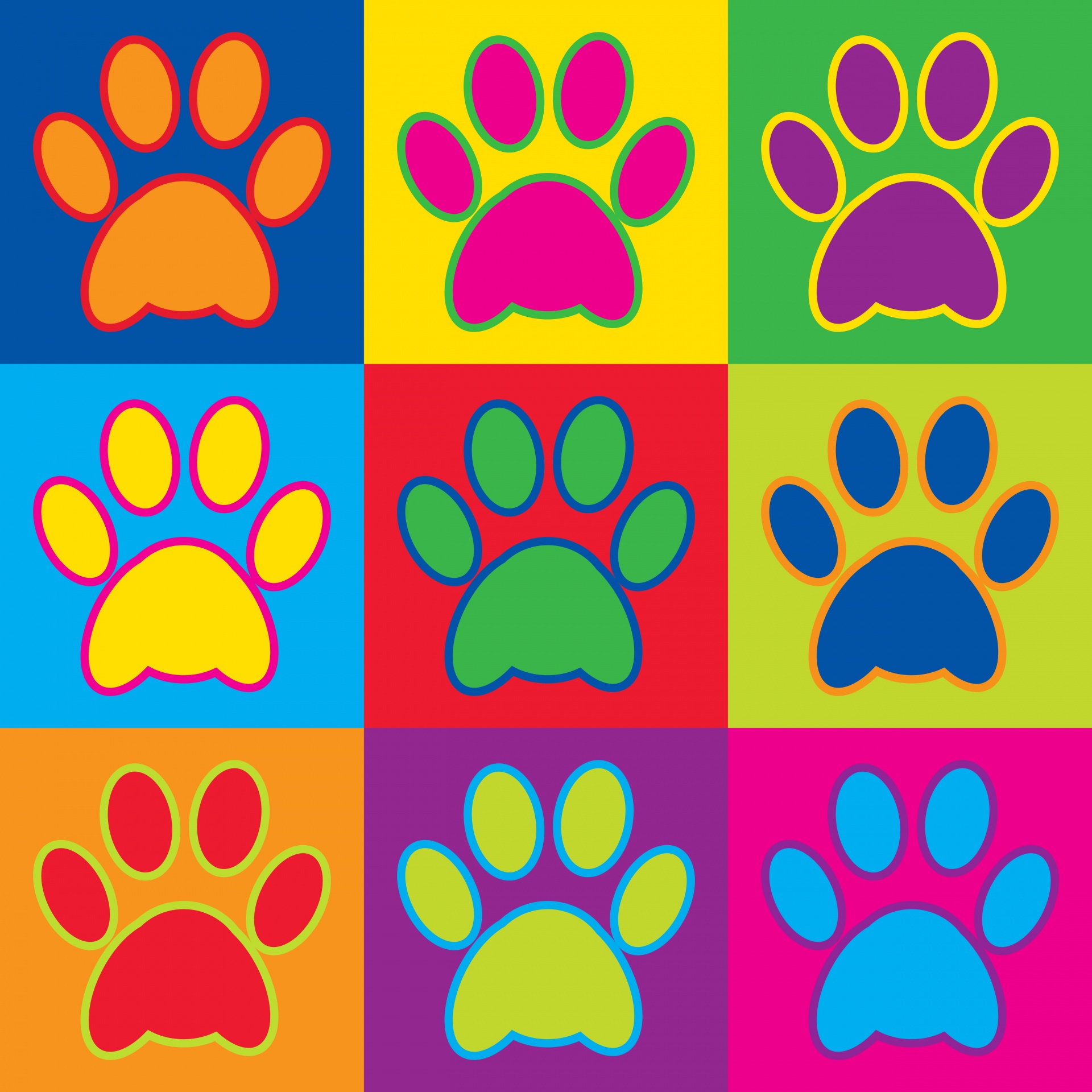 Ud over licens Fugtig Paw Prints Pop Art Free Stock Photo - Public Domain Pictures