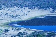 Aerial view of meteor crater lake