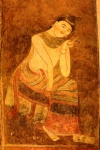 Pintura mural del antiguo templo budista