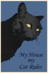 Vintage plakat czarny kot
