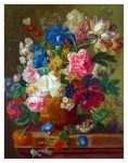 Vase à fleurs art vintage fleurs