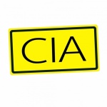 Cia Black Stamp Text On Yellow