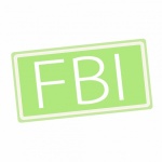 FBI white stamp text on green