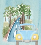 VW Beetle Travel Poster