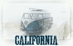 Kalifornie Beach cestovní plakát