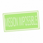 Mission impossible white stamp text