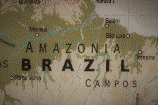 Stará mapa Brazílie a Amazonie