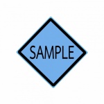 Sample black stamp text on blue