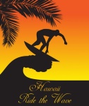 Surfa Hawaii-affisch