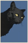 Vintage fekete macska poszter