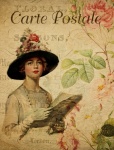 Cartolina cappello donna vintage