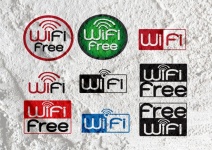 Ikony Wifi dla biznesu na ścianie