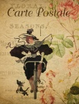 Nő Vintage francia képeslap