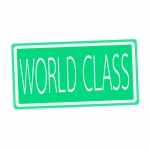 Testo di bollo bianco di classe mondiale