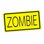 Zombie Black Stamp Text On Yellow