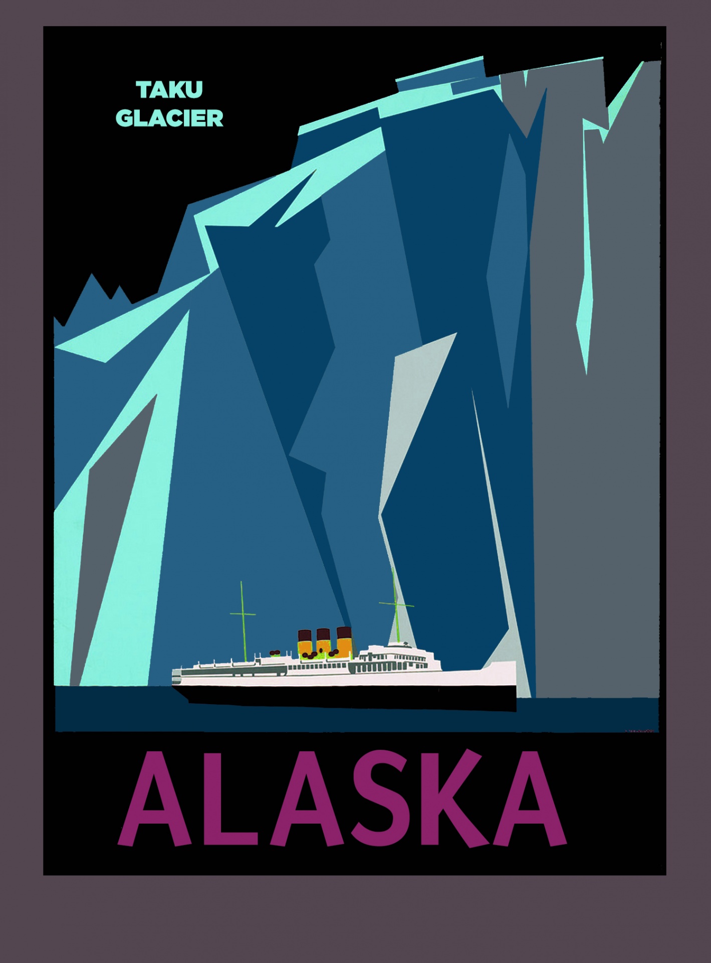 Cartel de viaje de Alaska Taku
