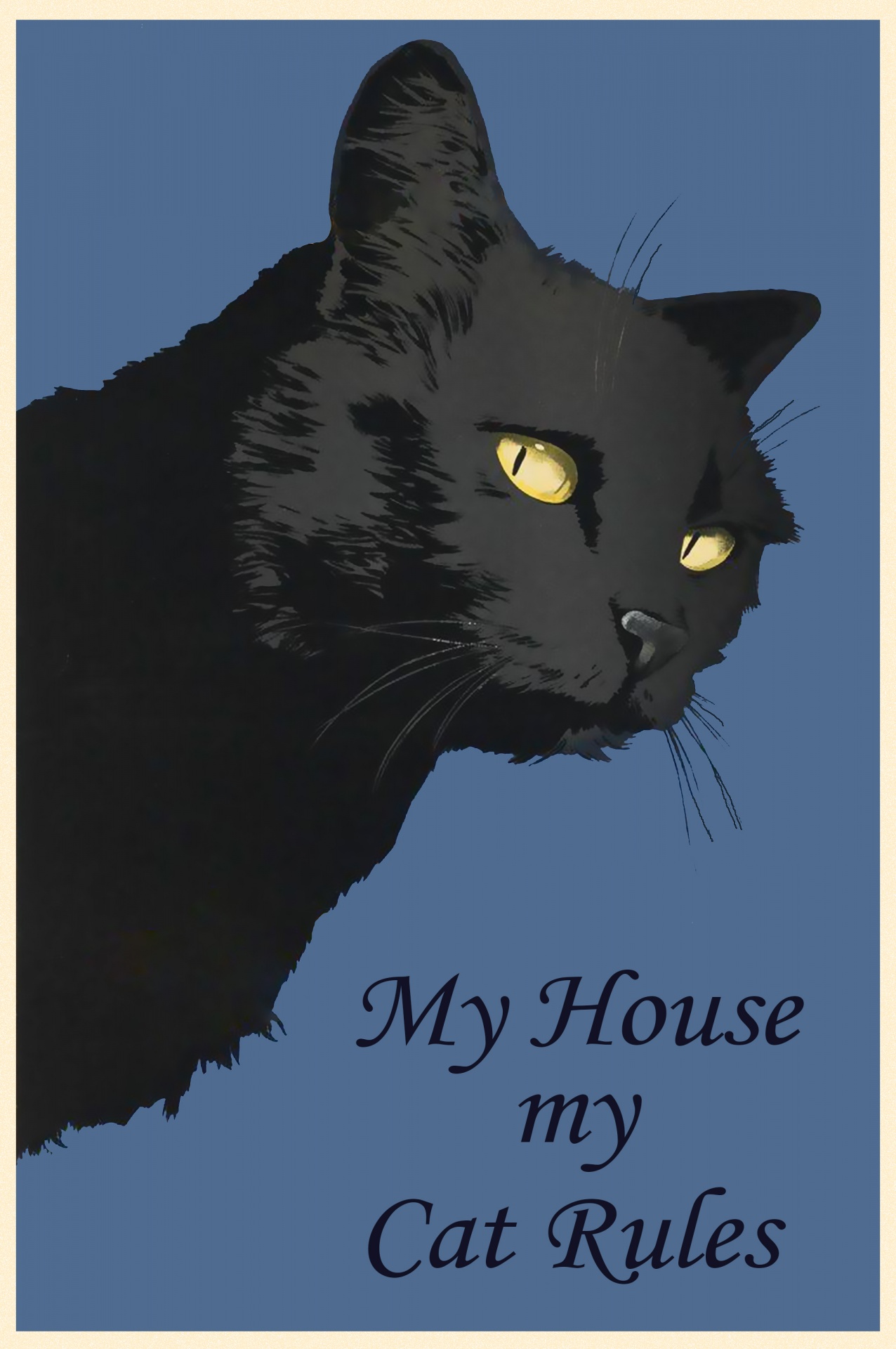 Black Cat Vintage Poster