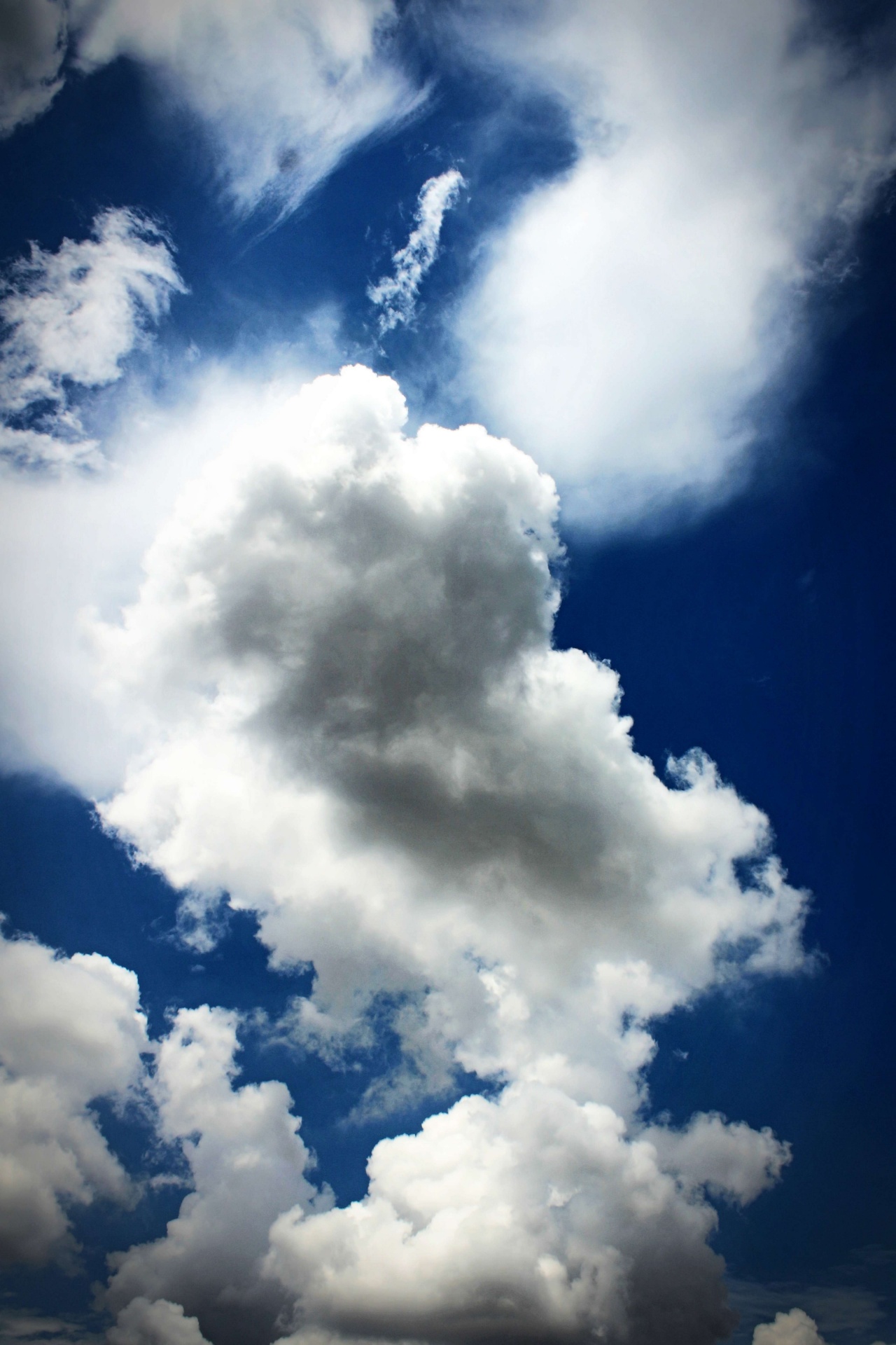 Cielo azul con nubes de cerca