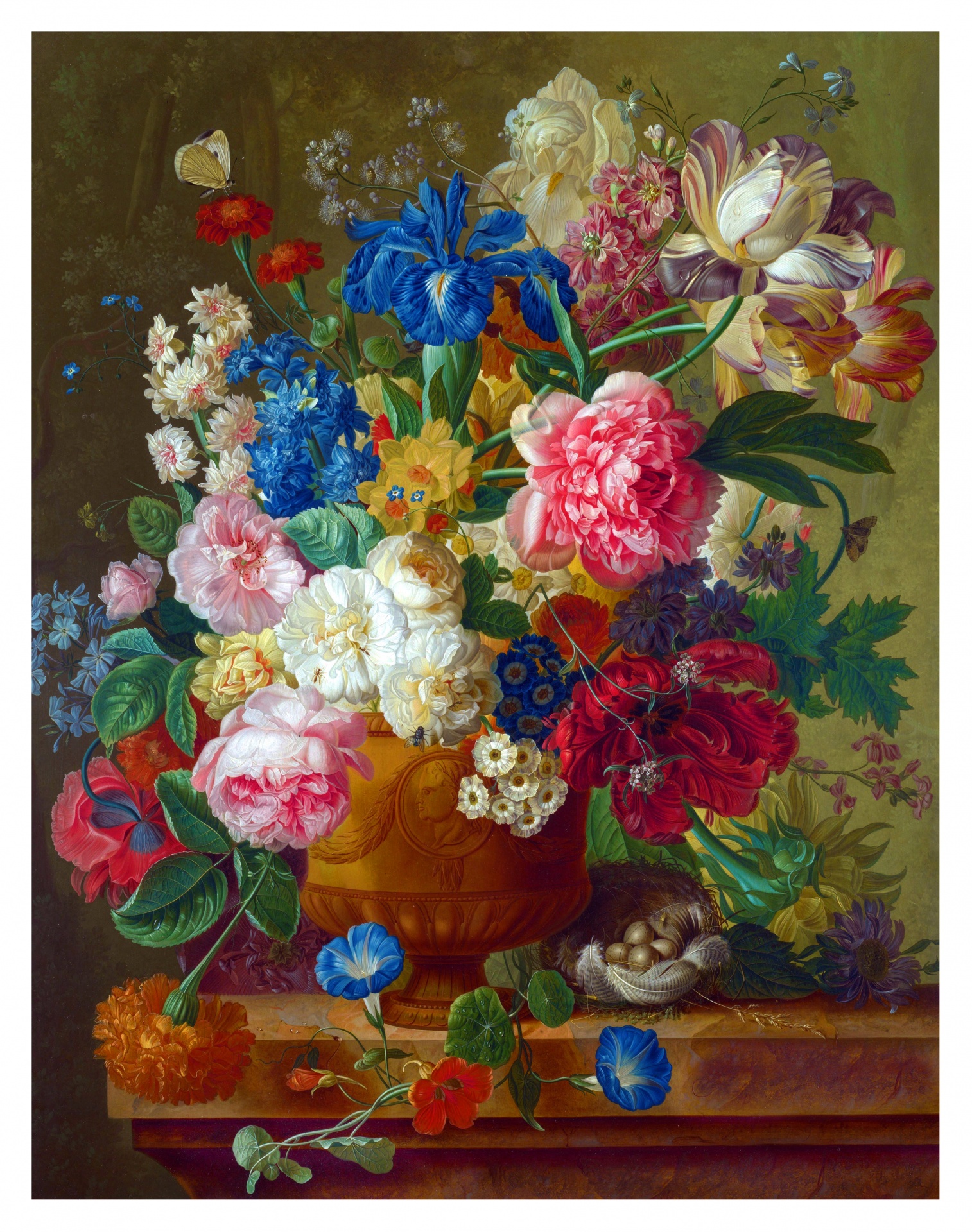 Flor vaso arte vintage flores