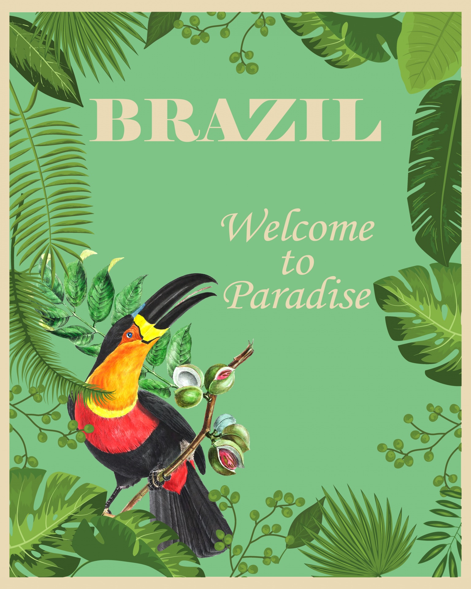 Affiche de voyage au Brésil
