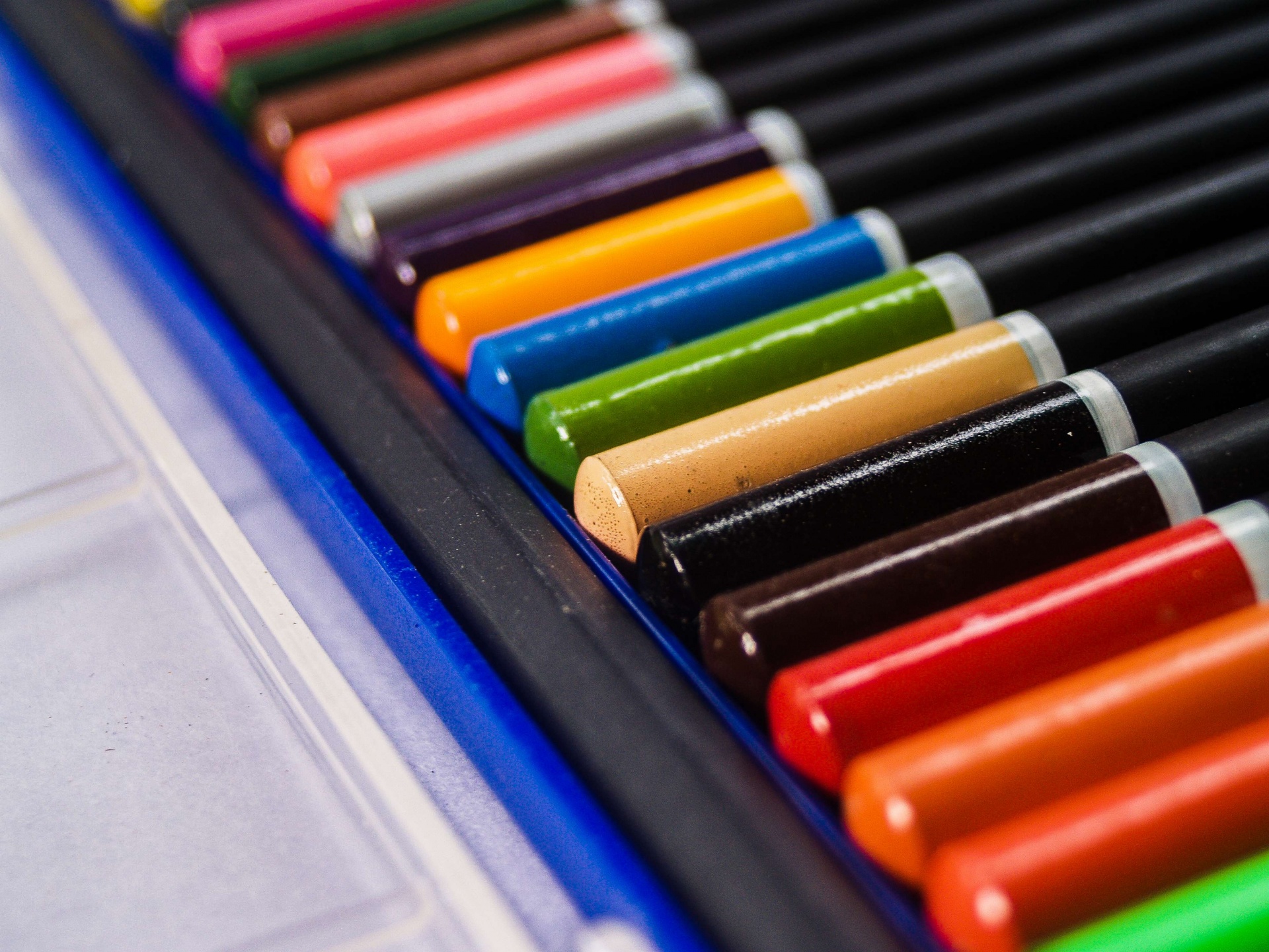 Close Up Color Pencils Isolated