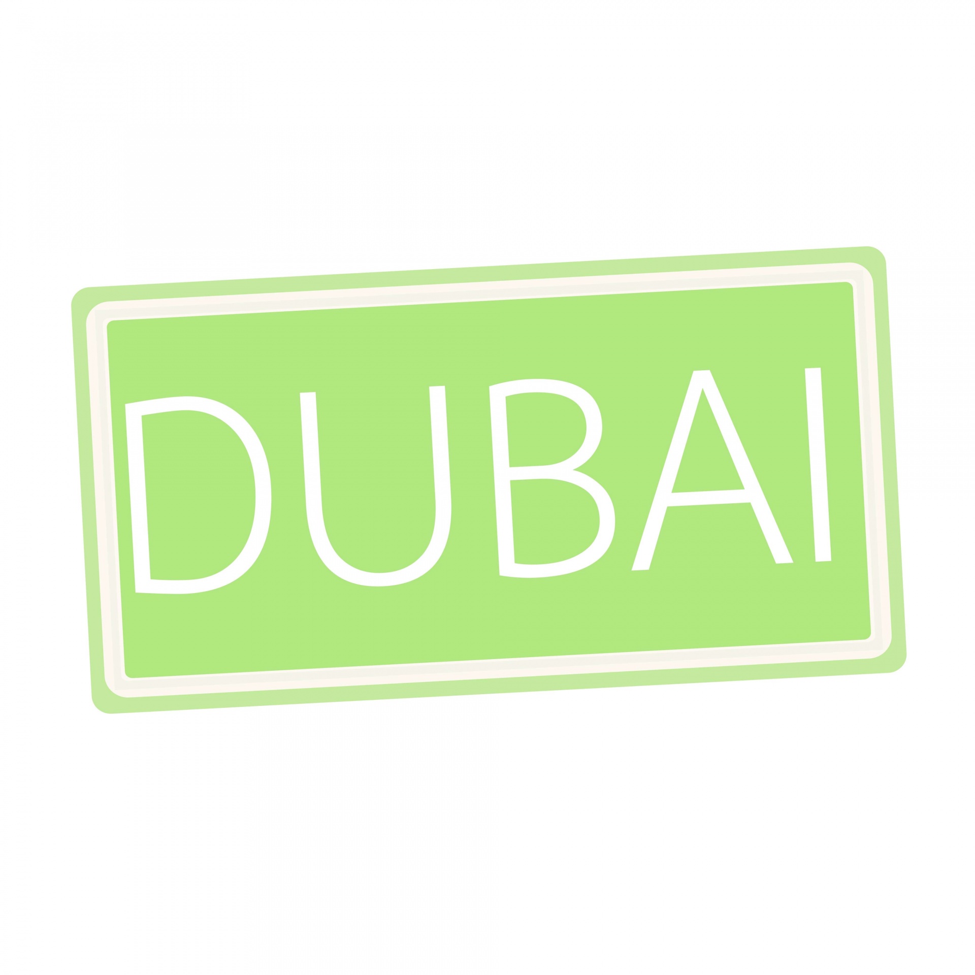 Texto de sello blanco de Dubai en verde