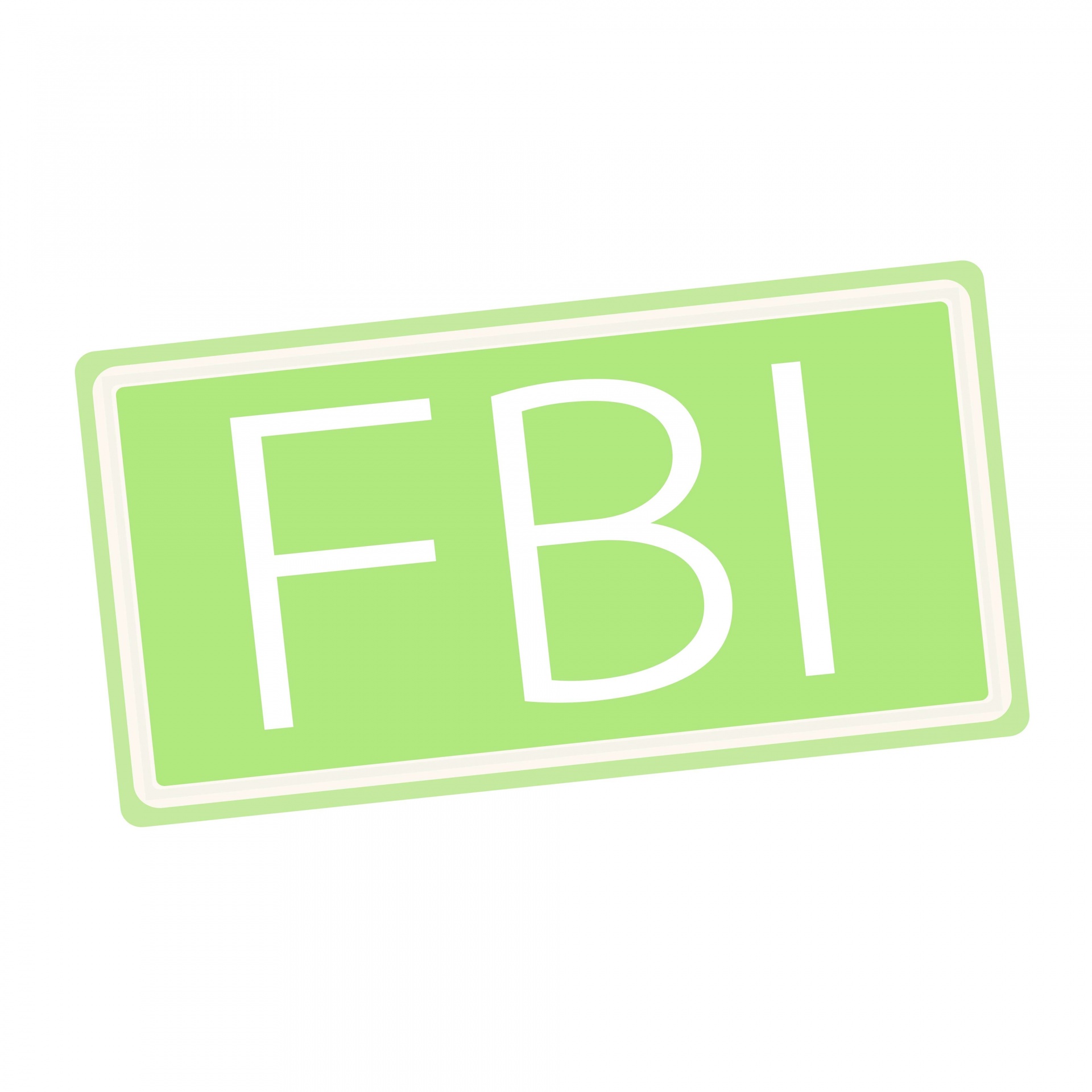 Texto del sello blanco del FBI en verde