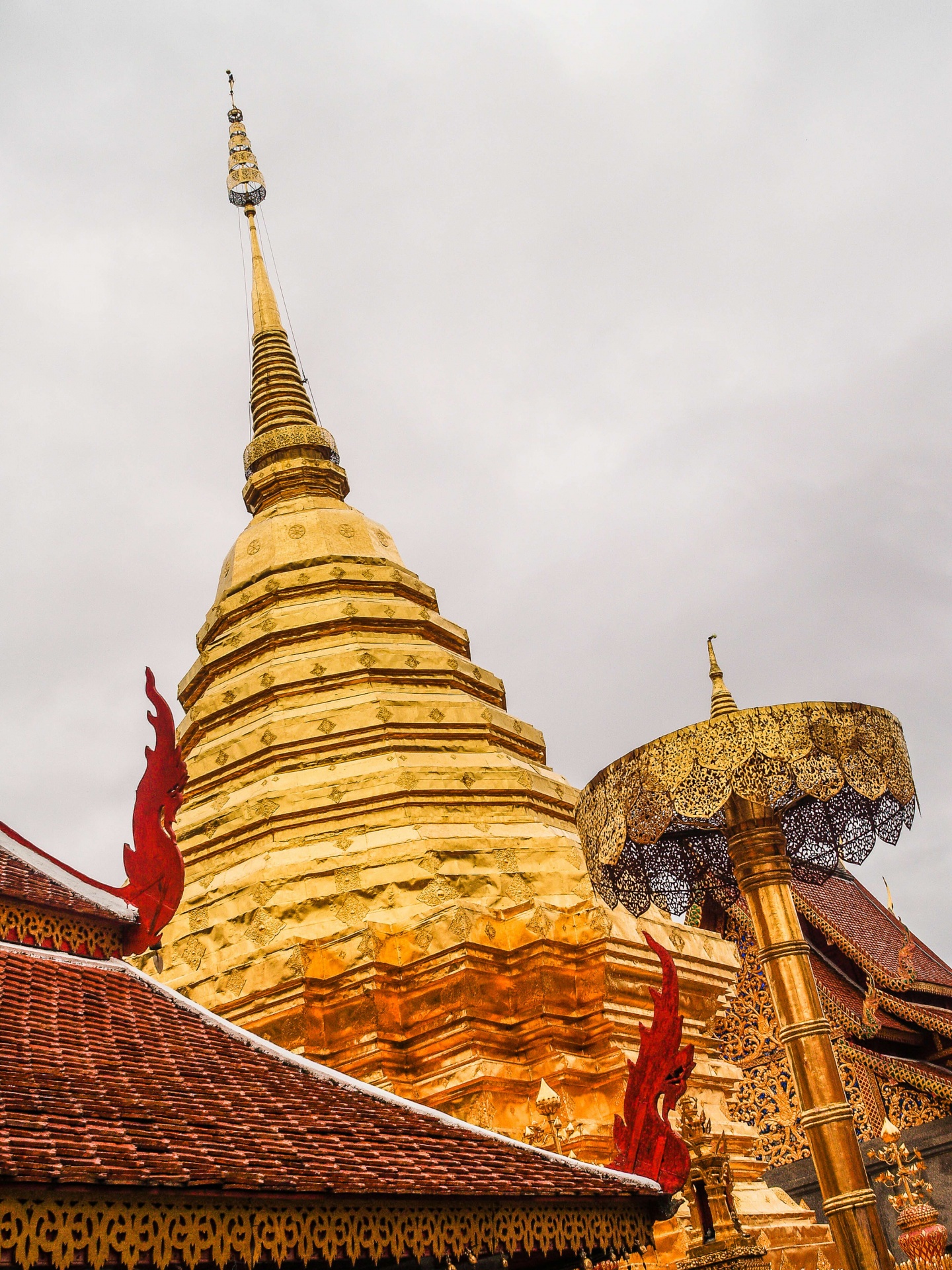 Golden Pagoda At Wat Phra That