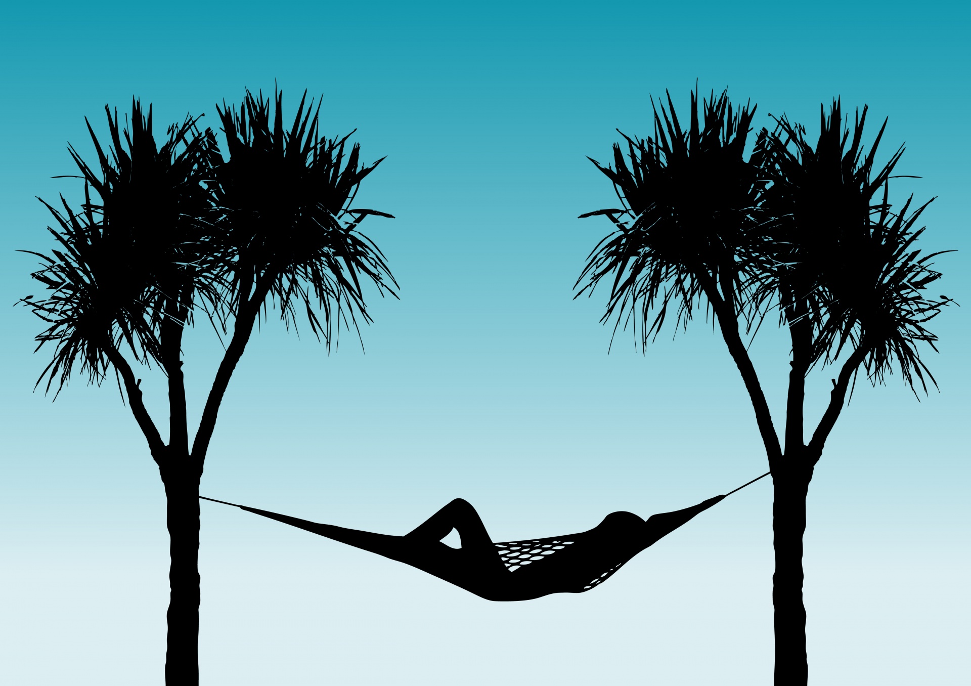 Hangmat tussen palmbomen