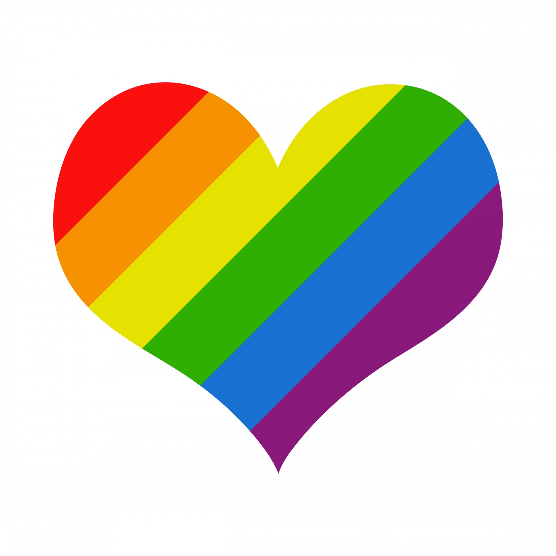 Clipart di strisce arcobaleno cuore
