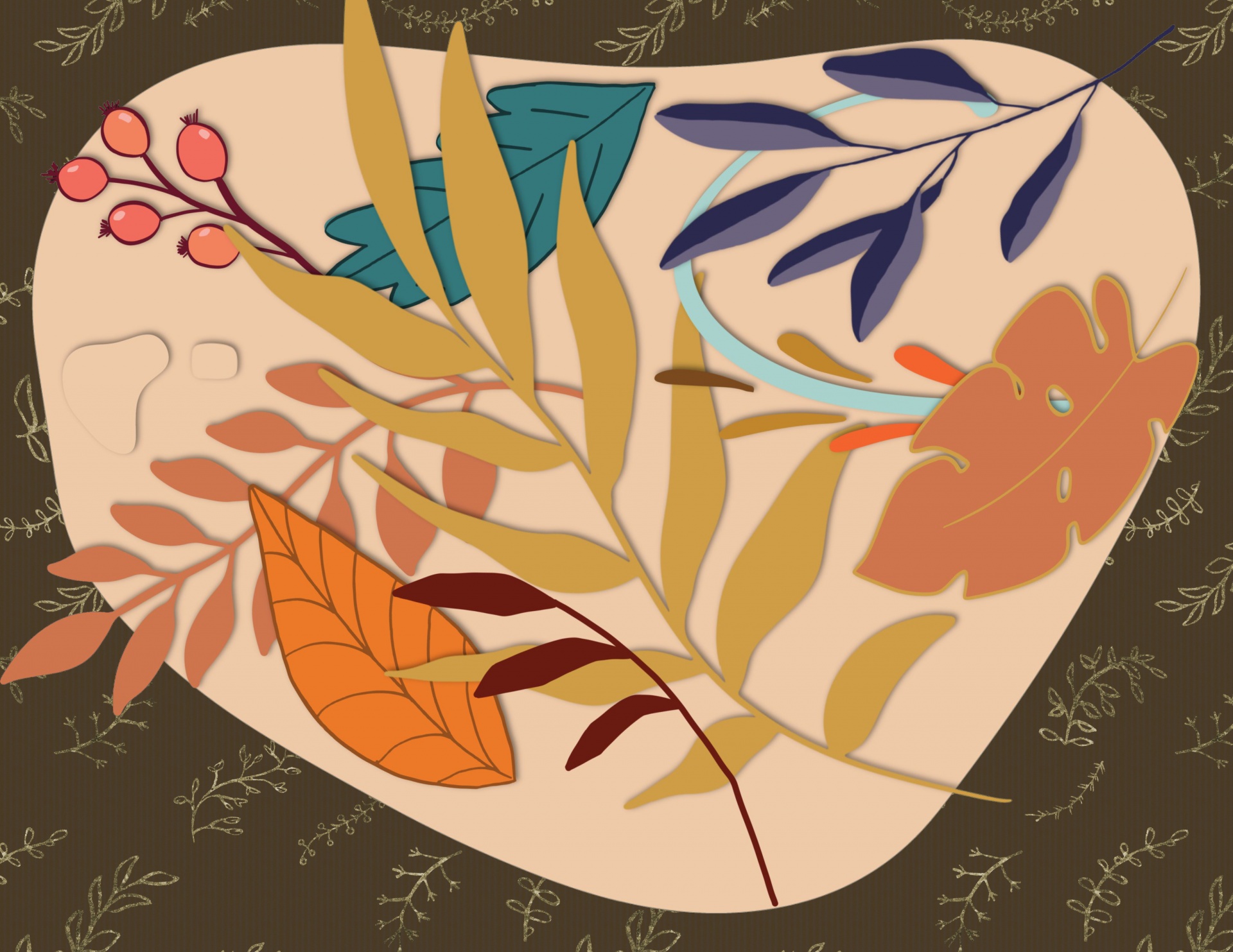 Abstract Leaves Illustration