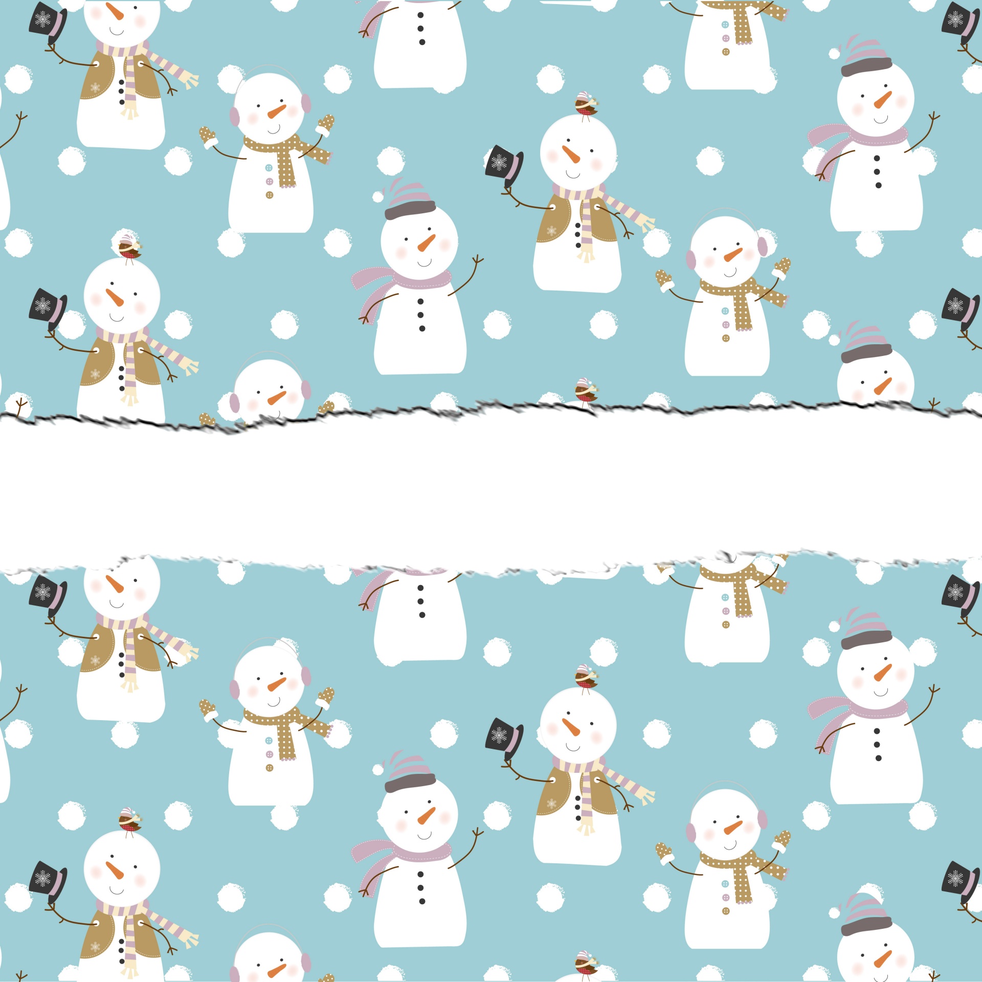 Snowmen Blank Christmas Card