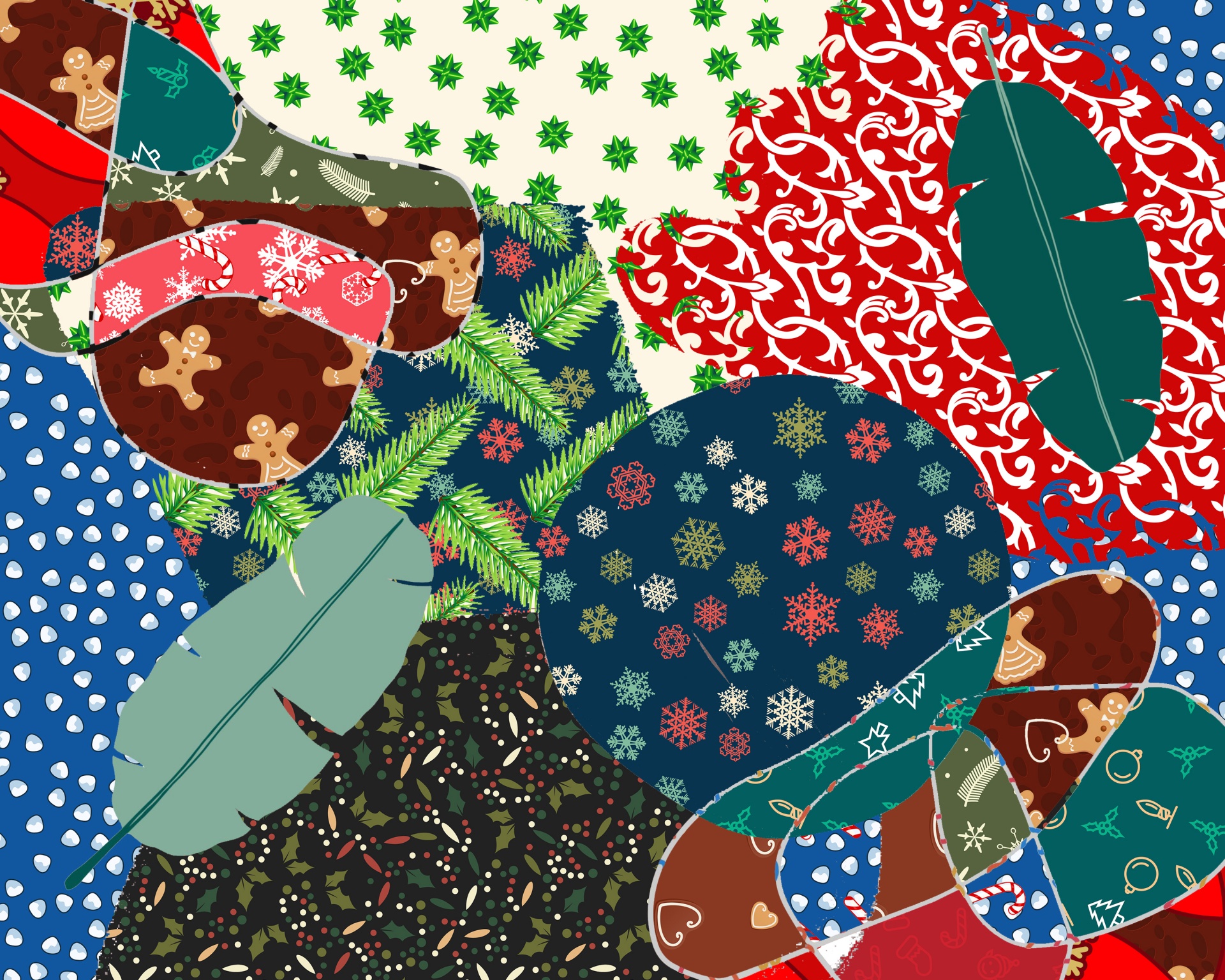 Collage abstracto de navidad