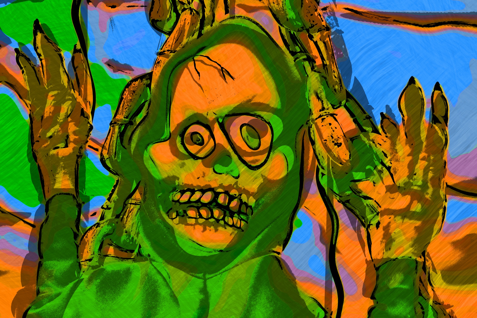 Grunge Distorted Skeleton