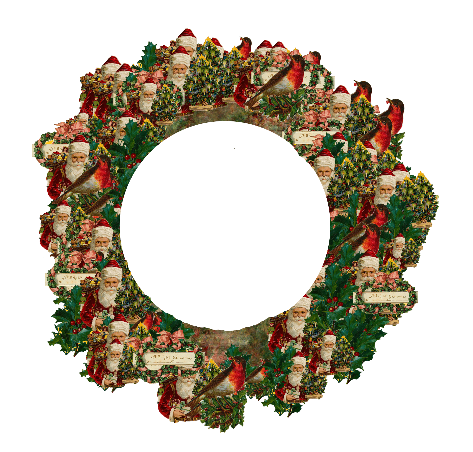 Vintage Santa Wreath
