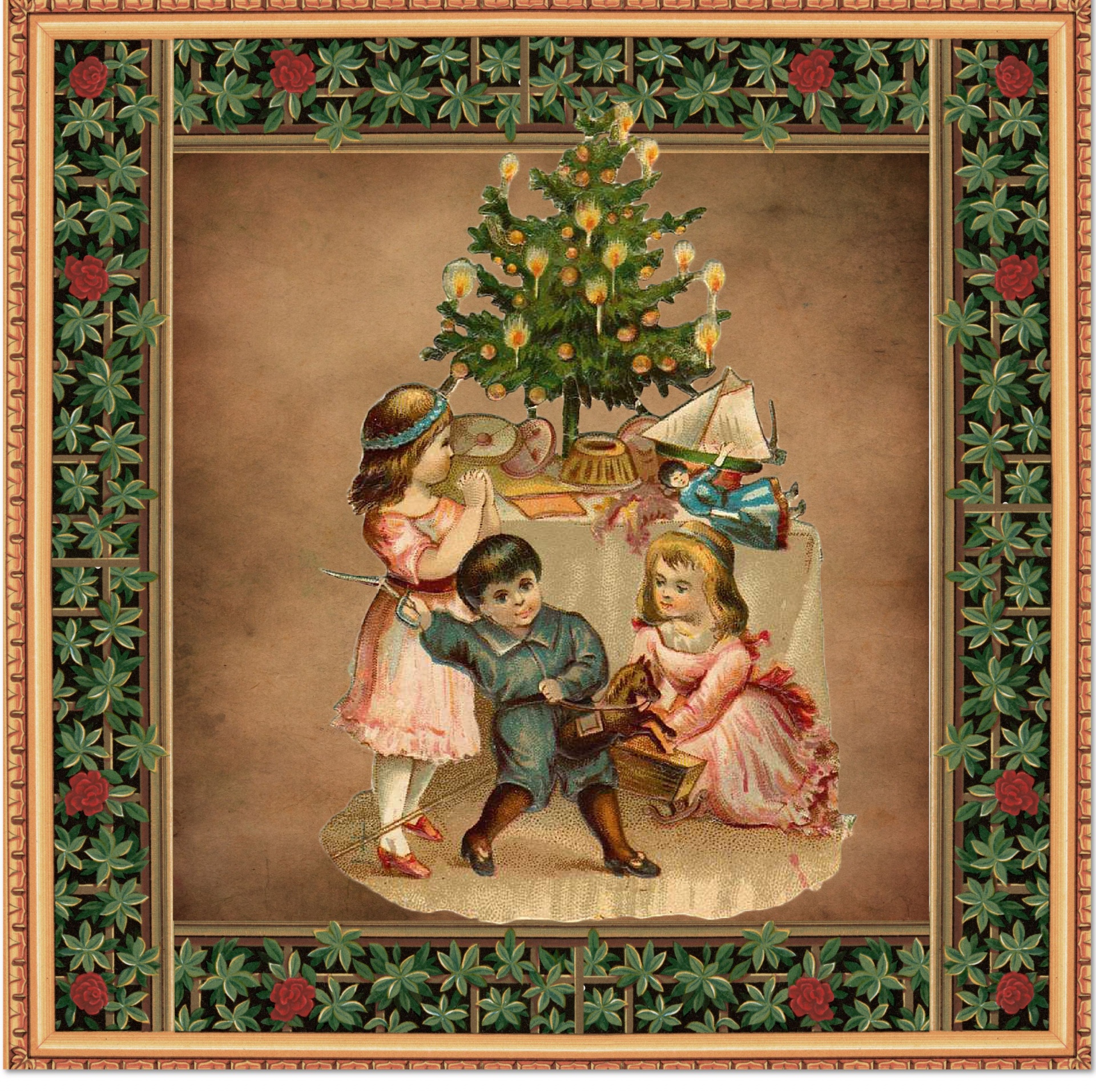 Vintage Christmas Illustration Free Stock Photo Public Domain Pictures