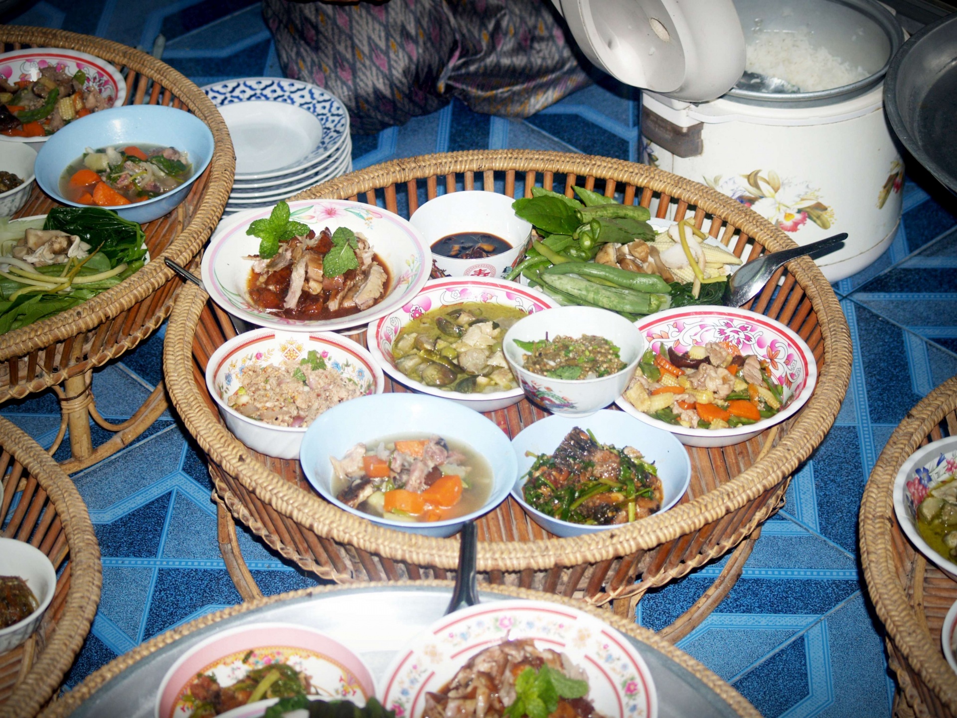 Kantoke Thais eten traditioneel maaltijd