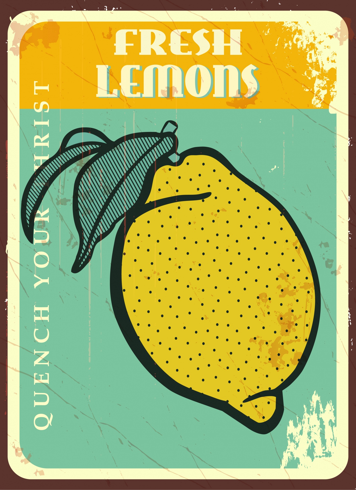 Cartel de cartel vintage de limones
