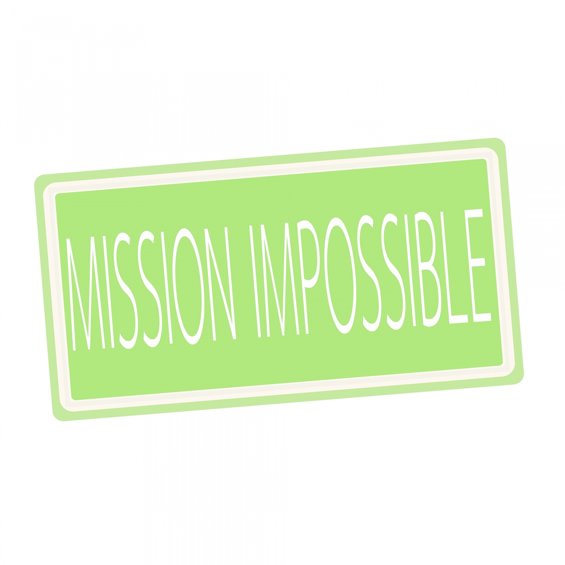 Mission Impossible White Stamp Text