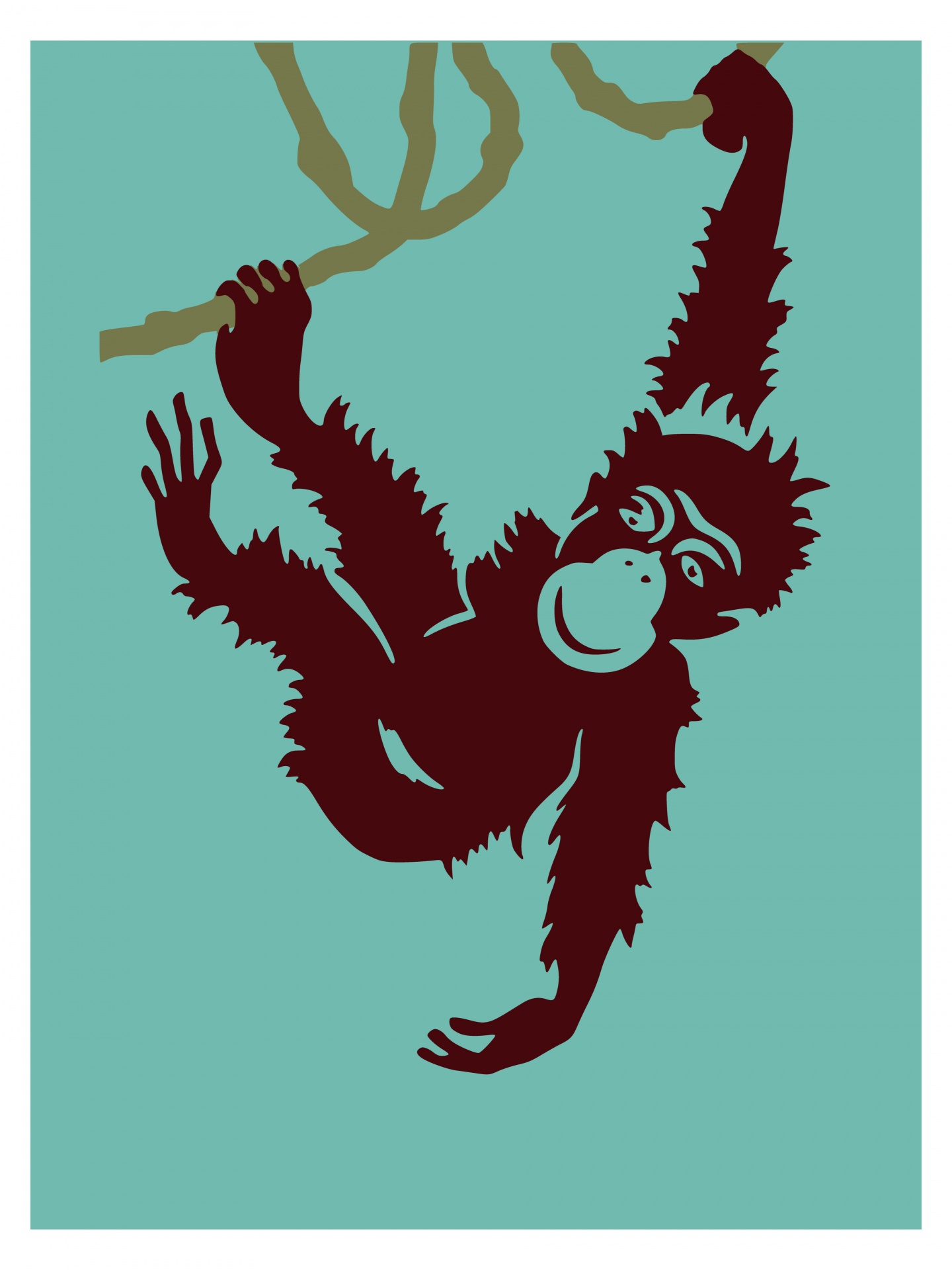 Impresión del cartel del mono
