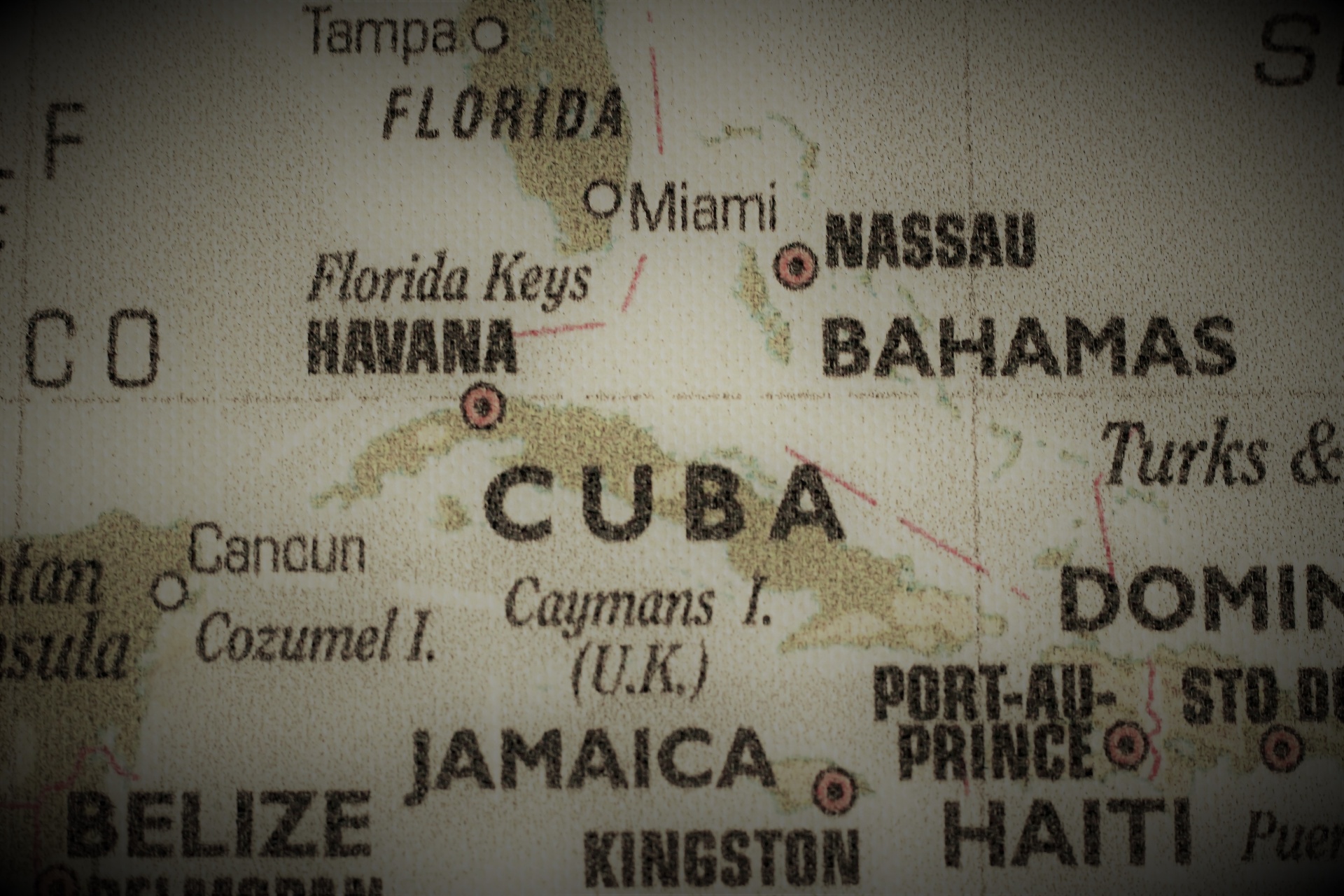 Alte Karte von Kuba