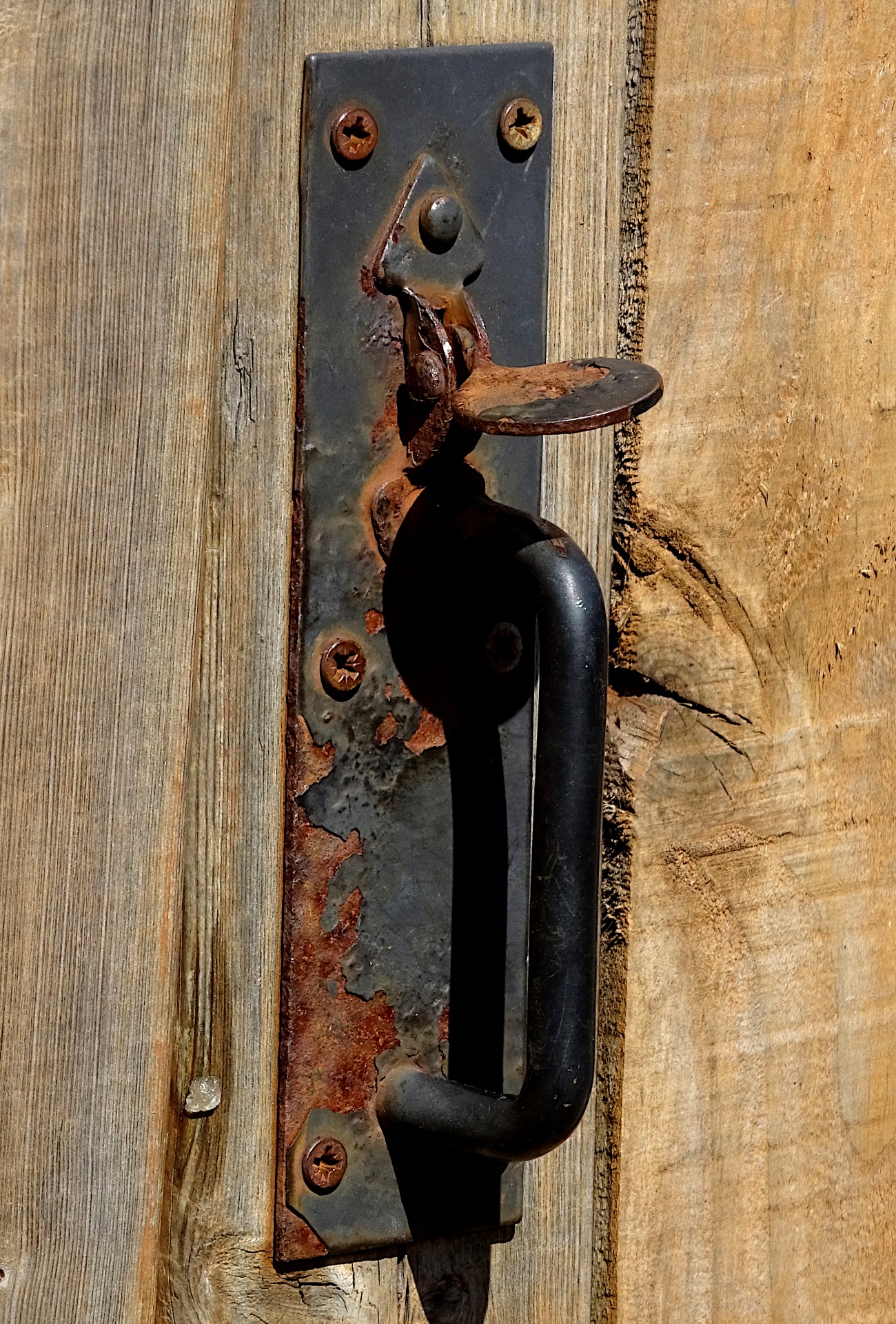 Oude houten deur klink handvat Lock