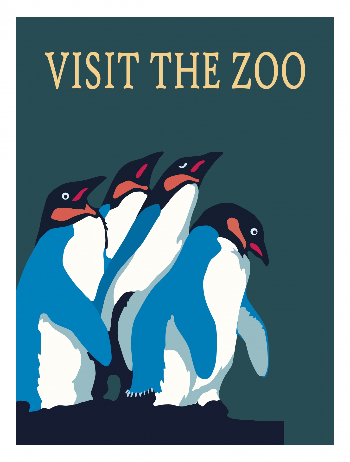 Penguins Bezoek Zoo Poster