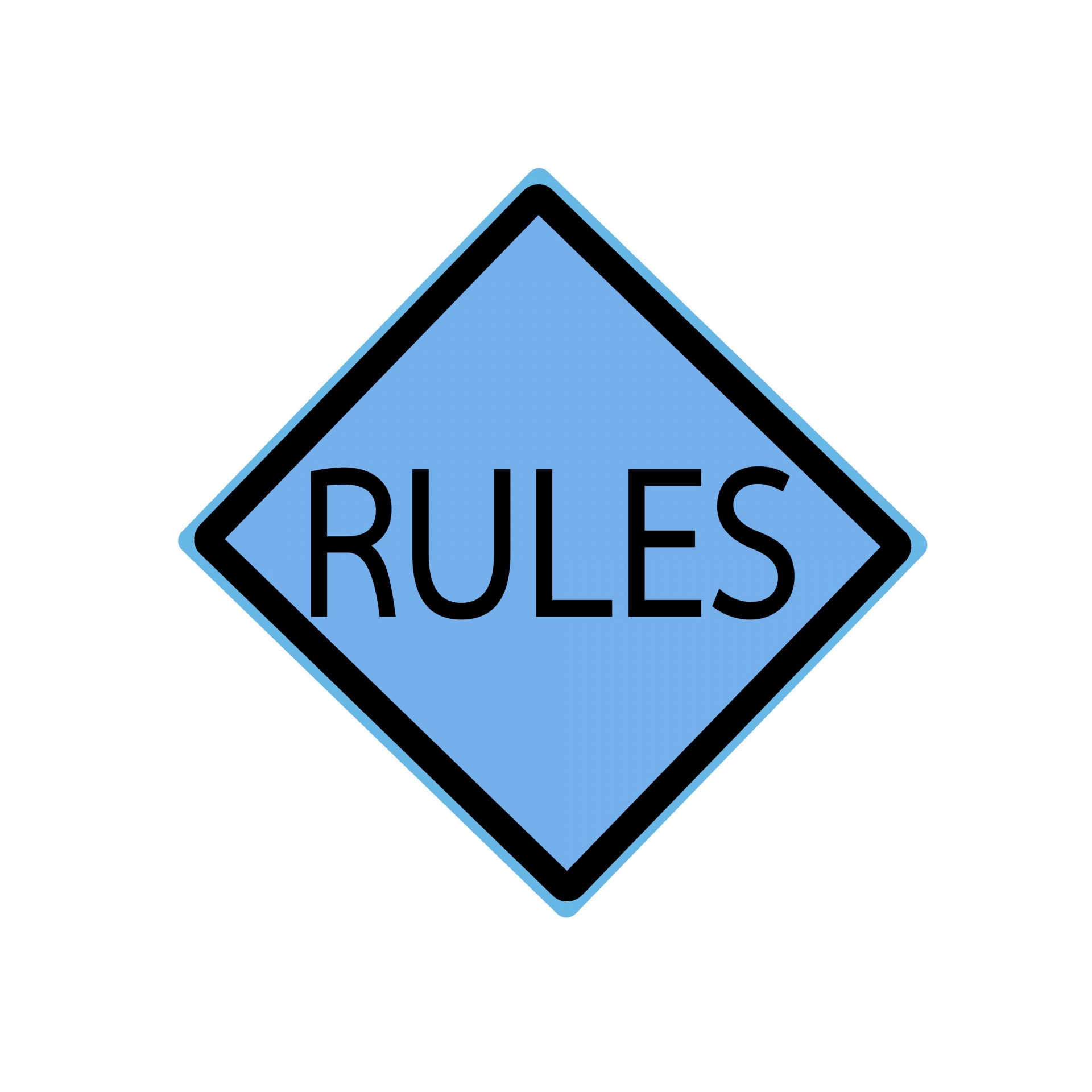Reglas texto de sello negro sobre azul
