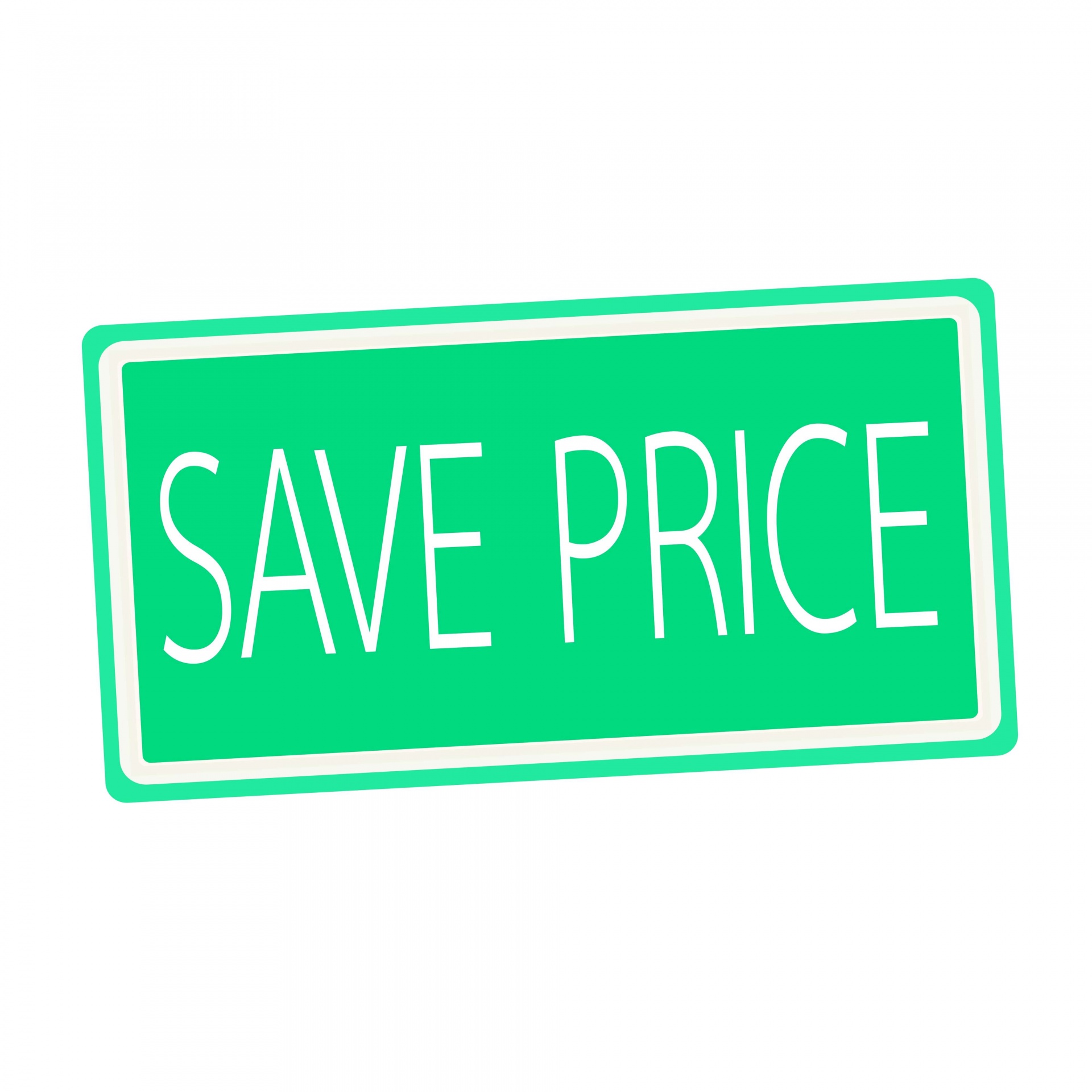 Save Price White Stamp Text On Green