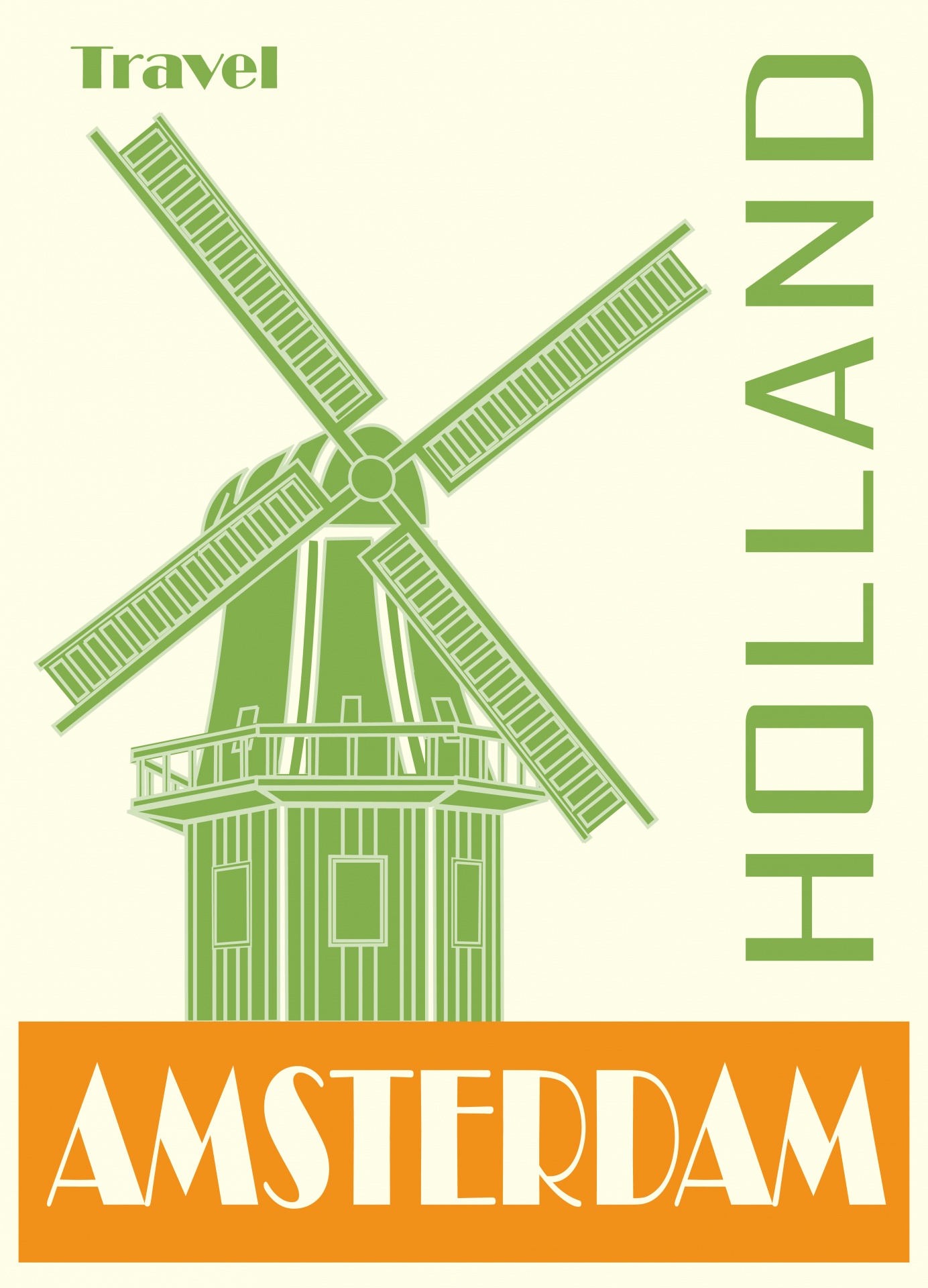 Cartel de viaje Amsterdam Holanda